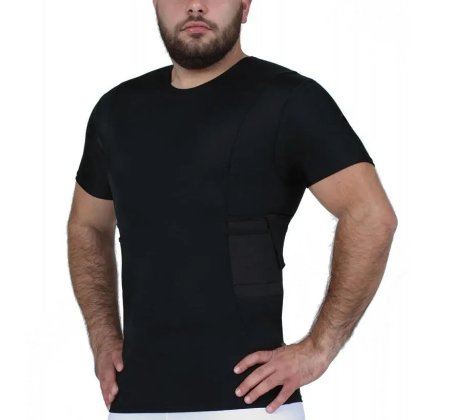 I.S.PRO USA Tactical Concealment Compression Crew Neck Shirt Gun Holder MGC018 by InstantFigure INC
