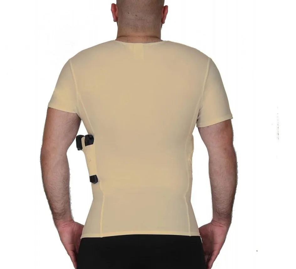 I.S.PRO USA Tactical Concealment Compression Crew Neck Shirt Gun Holder MGC018 by InstantFigure INC