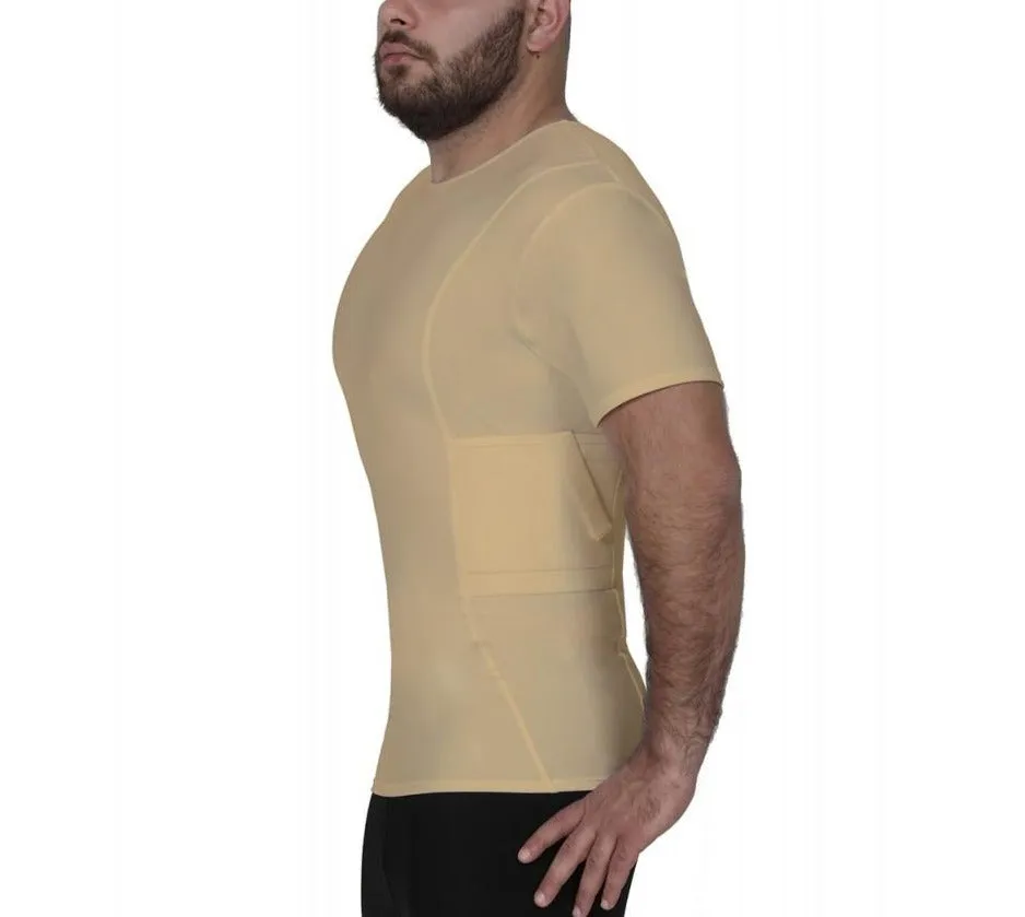 I.S.PRO USA Tactical Concealment Compression Crew Neck Shirt Gun Holder MGC018 by InstantFigure INC