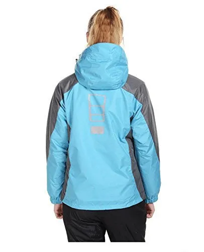 J&D Life Women's Waterproof Outdoor 3-IN-1 Snowboarding Jacket Fleece Liner Warm Coat