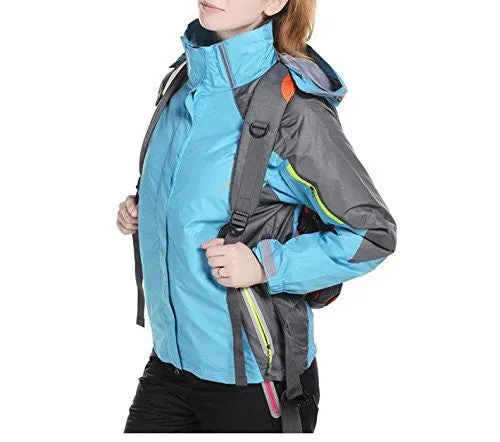 J&D Life Women's Waterproof Outdoor 3-IN-1 Snowboarding Jacket Fleece Liner Warm Coat