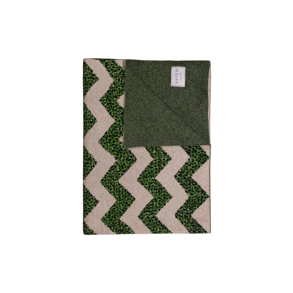 Melon Zig Zag Cashmere Blankets by Saved NY