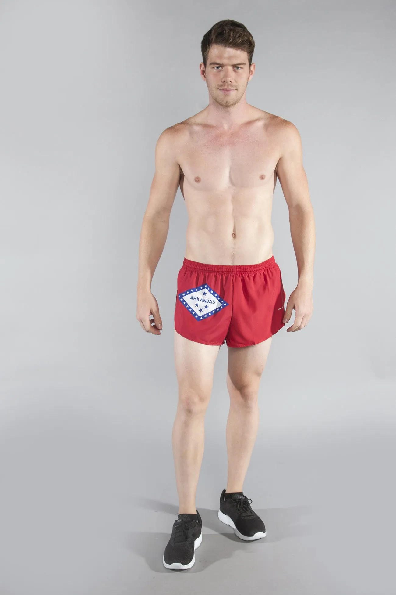 Men's Flag 1" Elite Split Shorts [A-B] - Arkansas