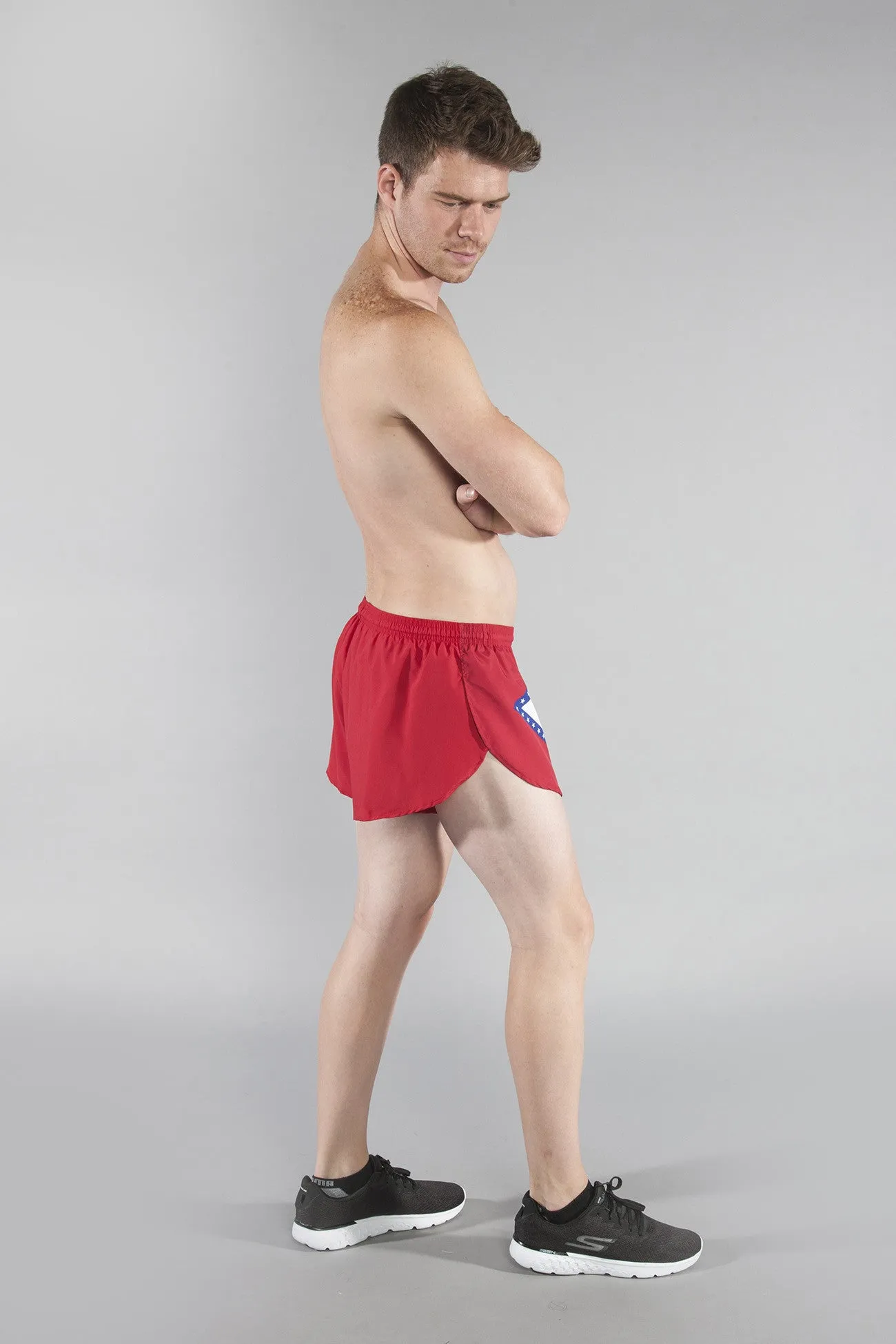 Men's Flag 1" Elite Split Shorts [A-B] - Arkansas