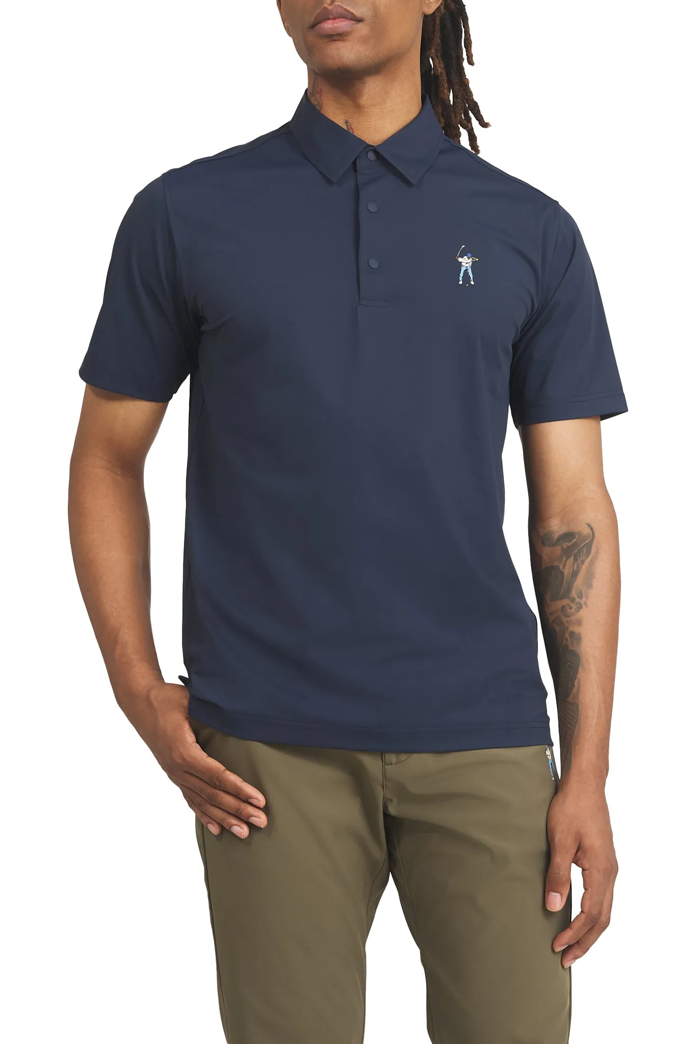 Midnight Navy Men's Snap Placket Polo