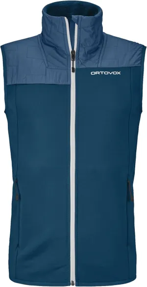 Ortovox Mens Fleece Plus Vest, High-Performance Merino Wool Blend Zip Up Shell Vest for Freeride, Mountaineering & Ski Tours