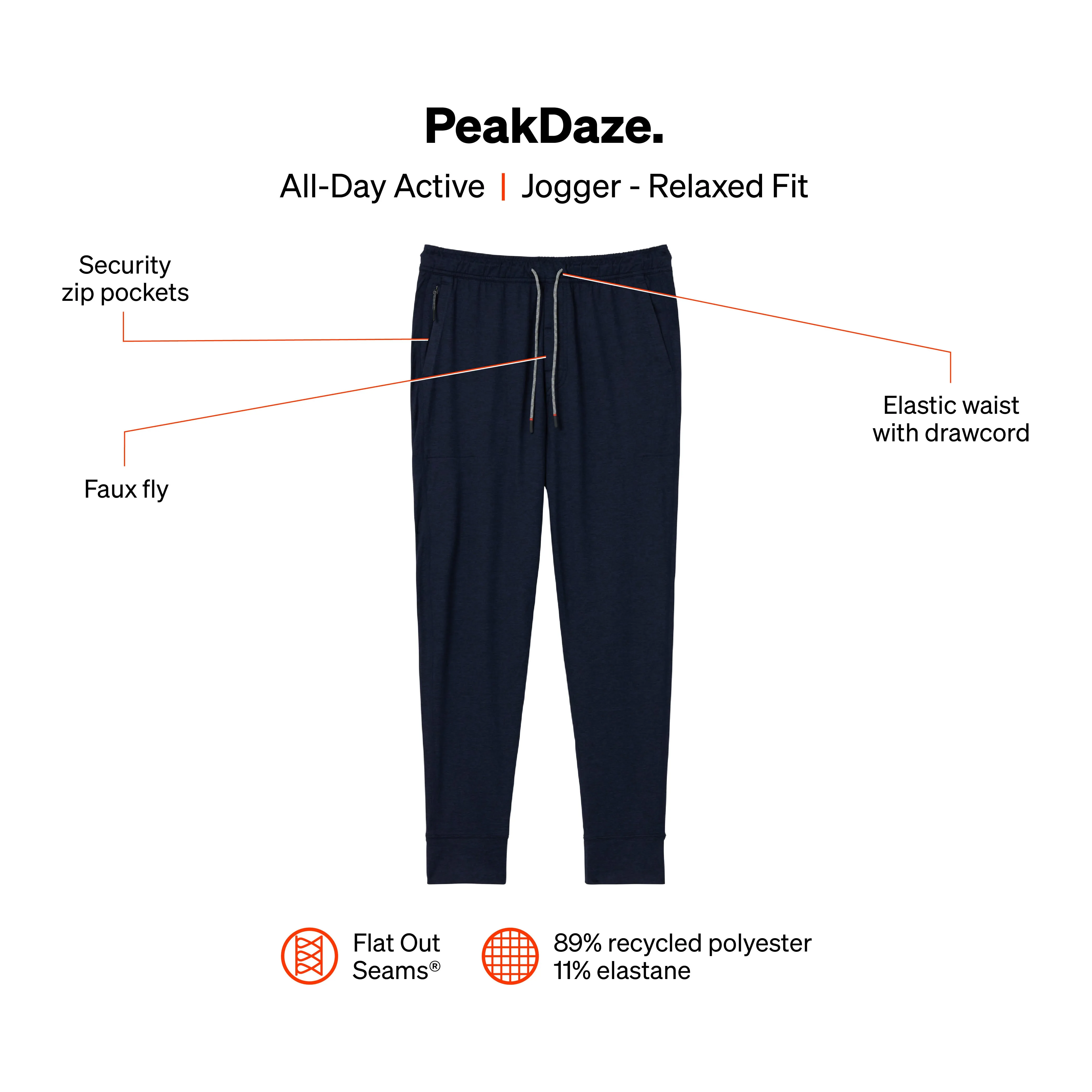 Pantalon jogging Peakdaze performant en maille douce MARITIME HEATHER