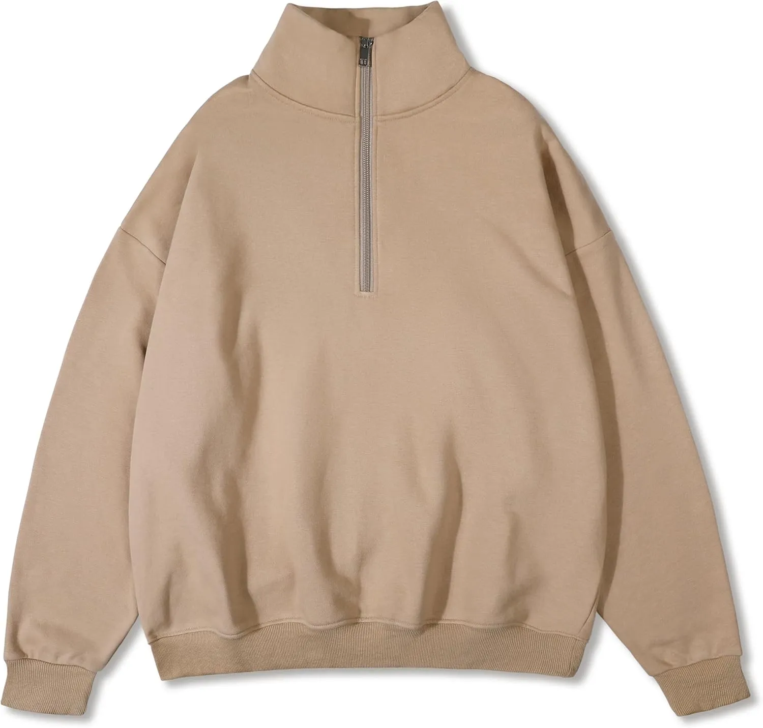PrettyGuide Women's Lightweight Quarter Zip Oversized Sweatshirts Long Sleeve Fleece Pullover