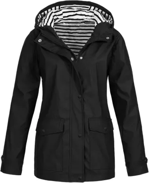 Raincoat for Women 2024 Rain Plus Size Hooded Waterproof Breathable Windbreaker Outdoor Ladies Lightweight Coat