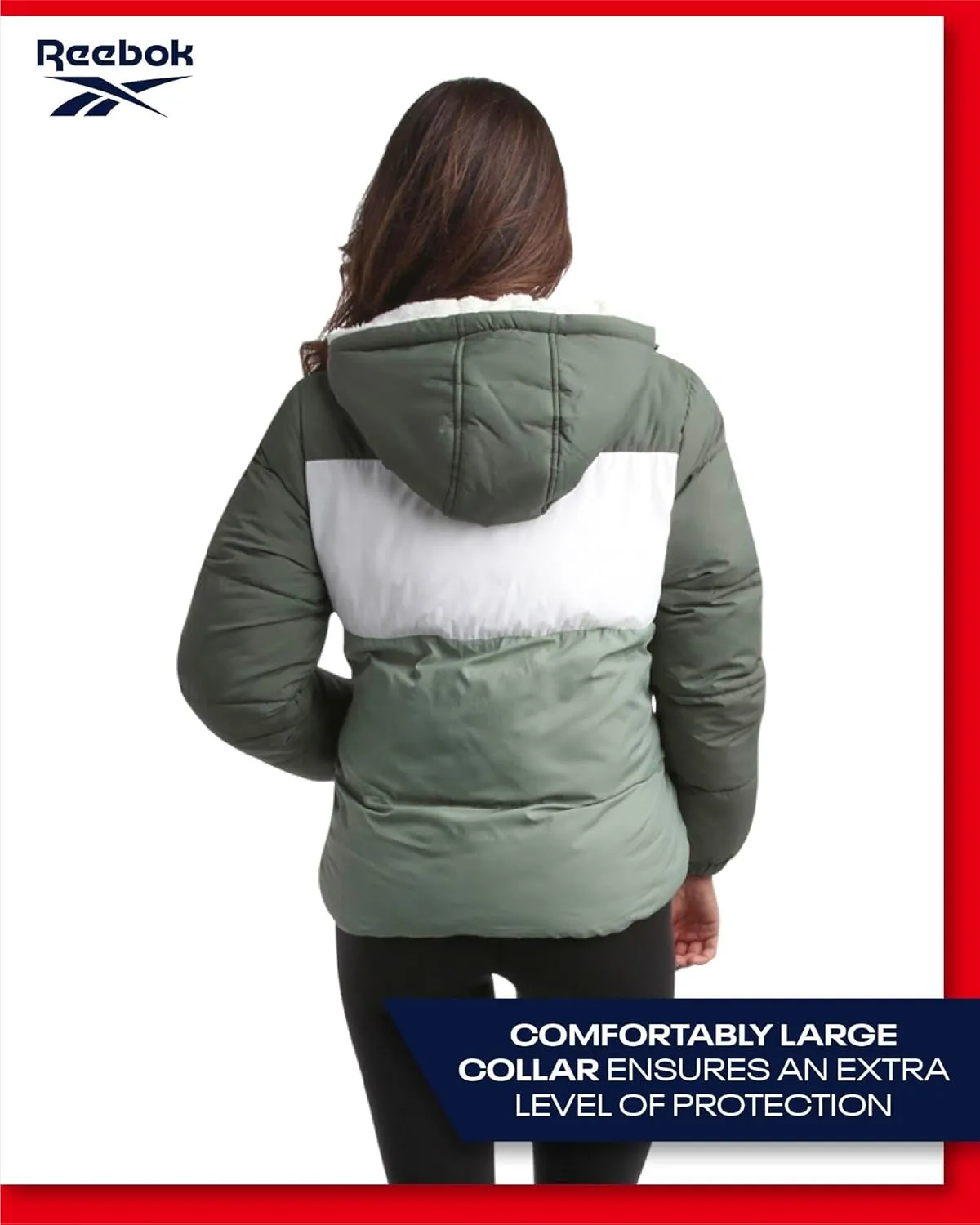 Reebok Women's Winter Jacket - Reversible Quilted Puffer Coat with Sherpa Fleece Lining - Reversible Jacket for Women (S-XL)
