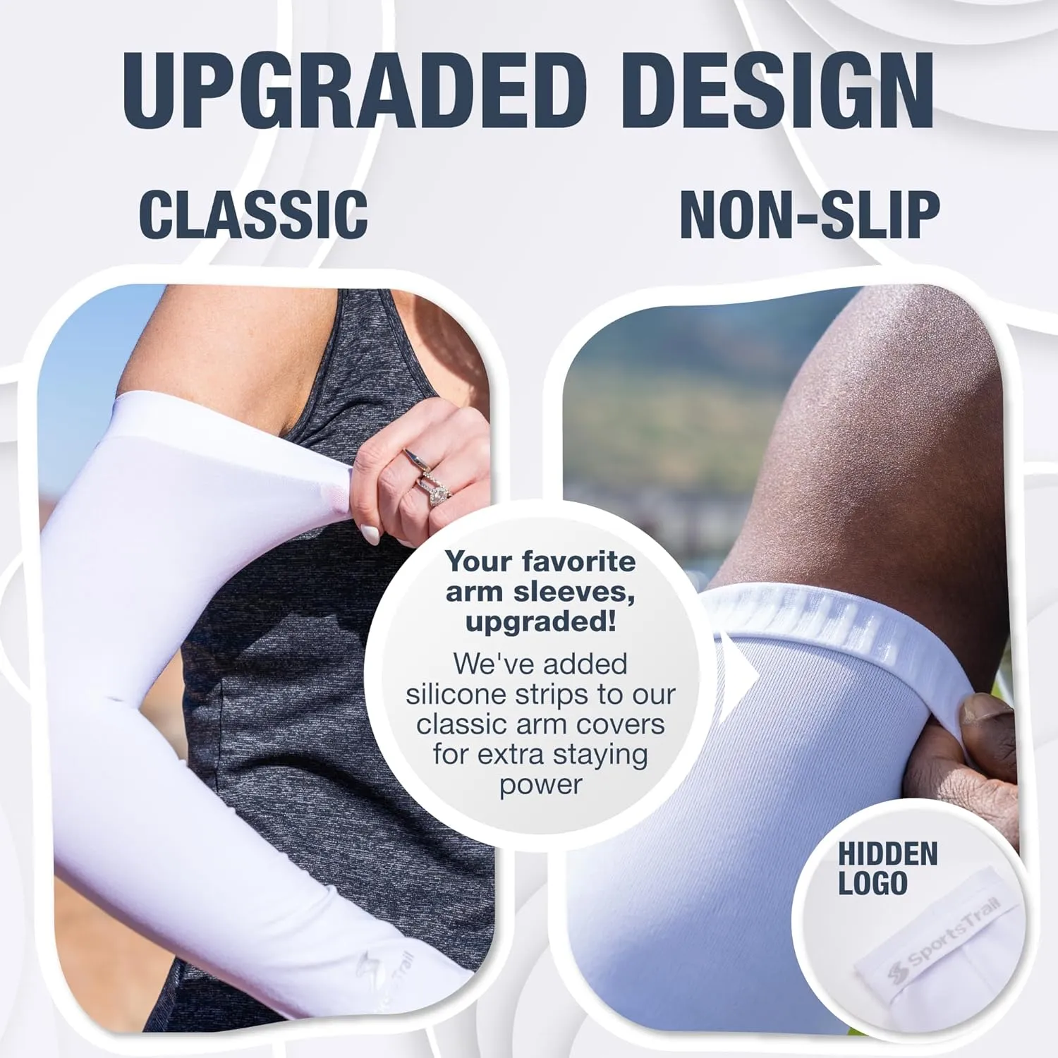 SportsTrail Cooling Arm Sleeves for Men & Women  Breathable, UV Sun Protection, Sports Arm Sleeves for Women, Men & Youth