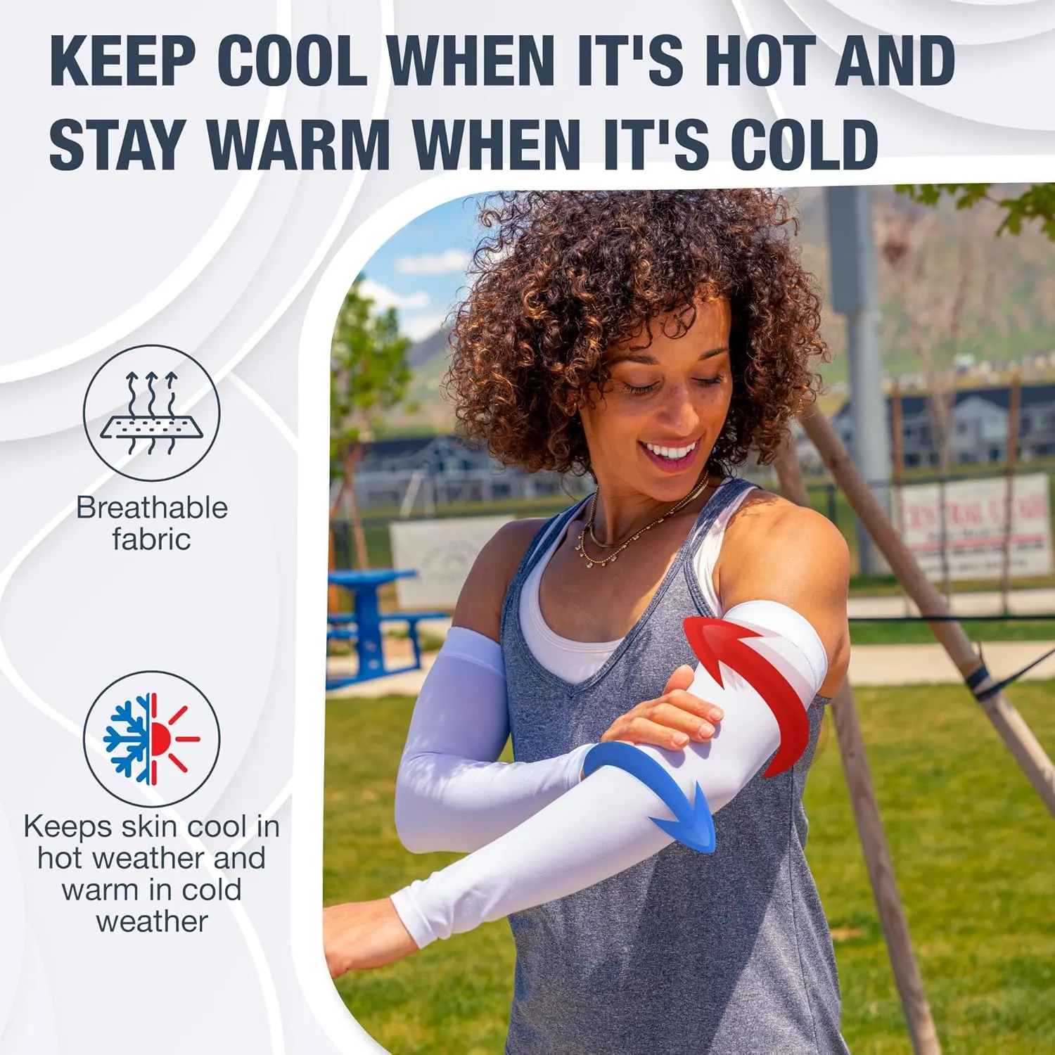 SportsTrail Cooling Arm Sleeves for Men & Women  Breathable, UV Sun Protection, Sports Arm Sleeves for Women, Men & Youth