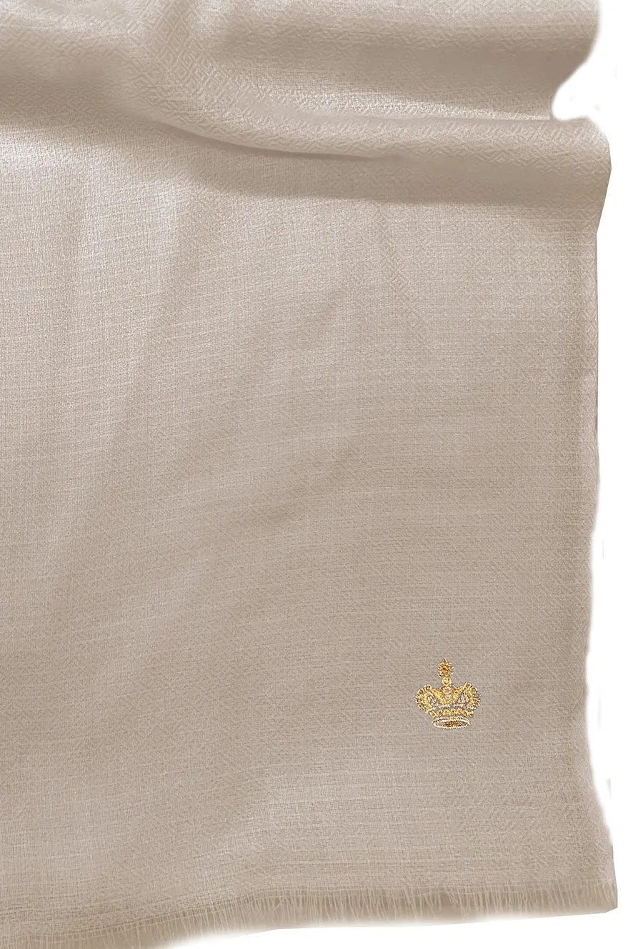 The Crown | Diamond Weave Pure Cashmere Personalized Shawl
