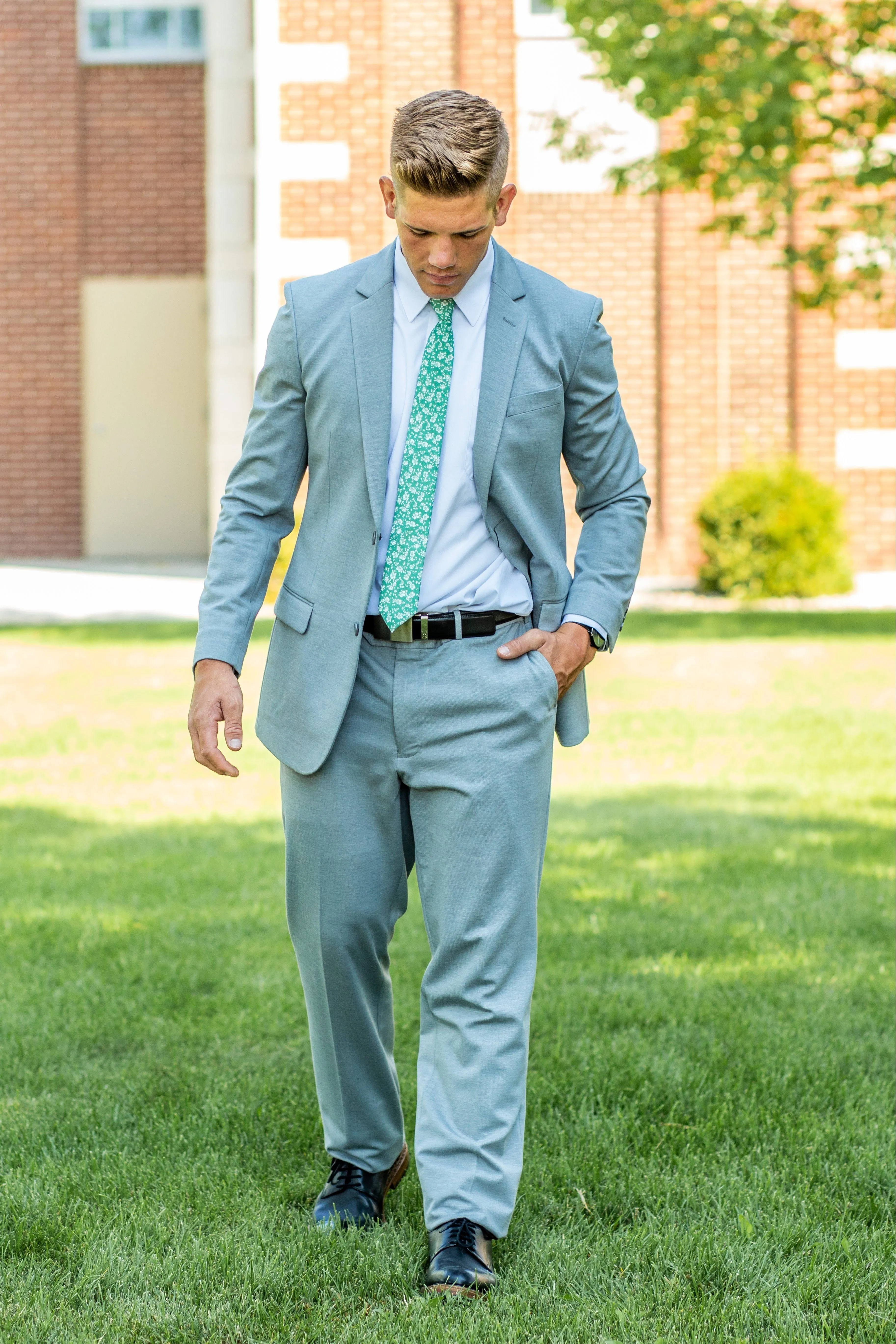 Washable 2-Pant Flex Suit Light Grey