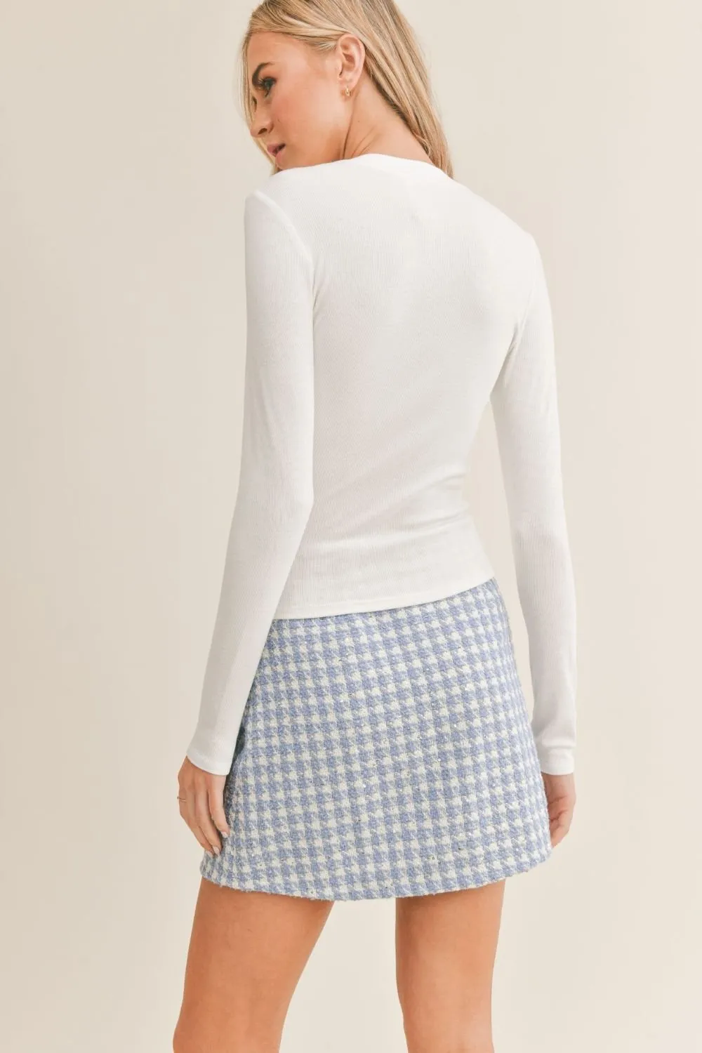 Women's Crewneck Long Sleeve Basic Top | Sadie & Sage | White