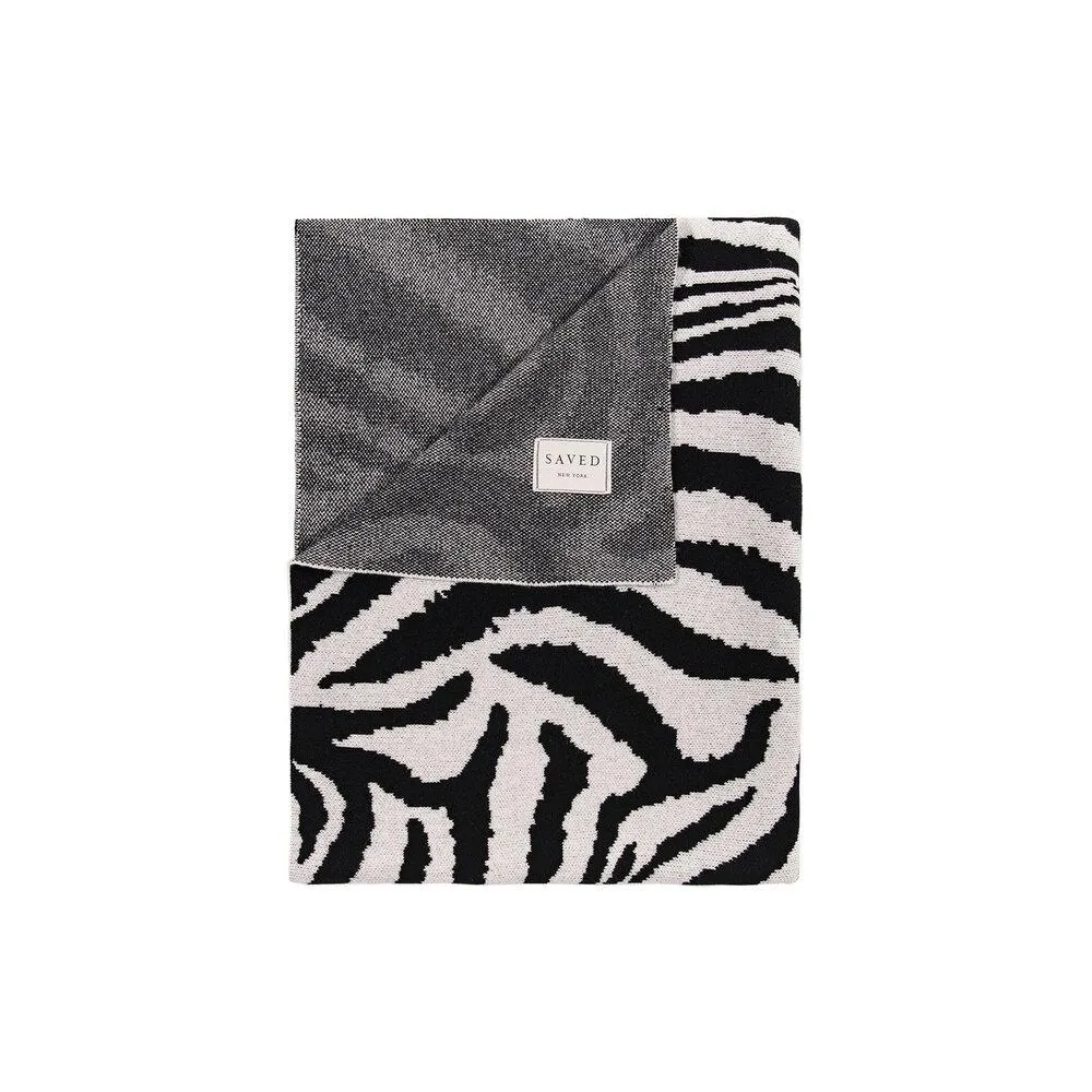 Zebra Cashmere Throw Blankets by Saved NY