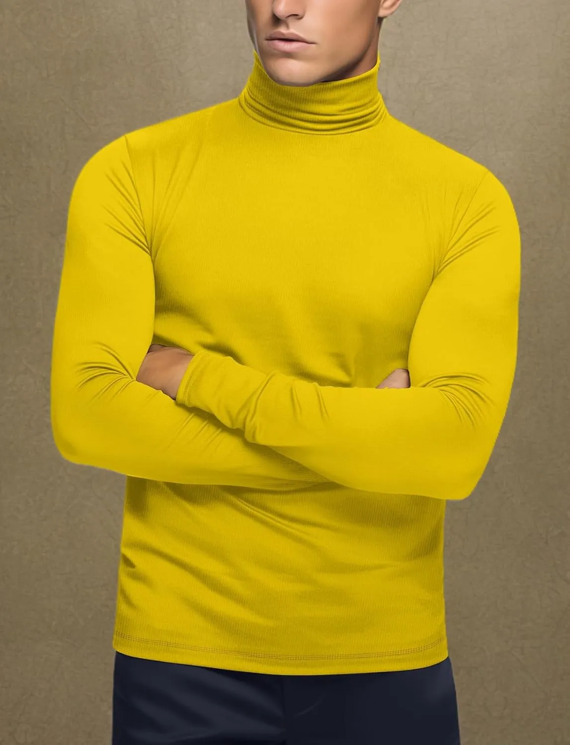 Zengjo Mens Turtleneck Long Sleeve Shirts Thermal Baselayer Tops Soft