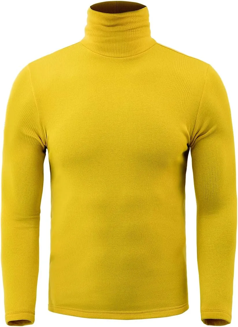 Zengjo Mens Turtleneck Long Sleeve Shirts Thermal Baselayer Tops Soft
