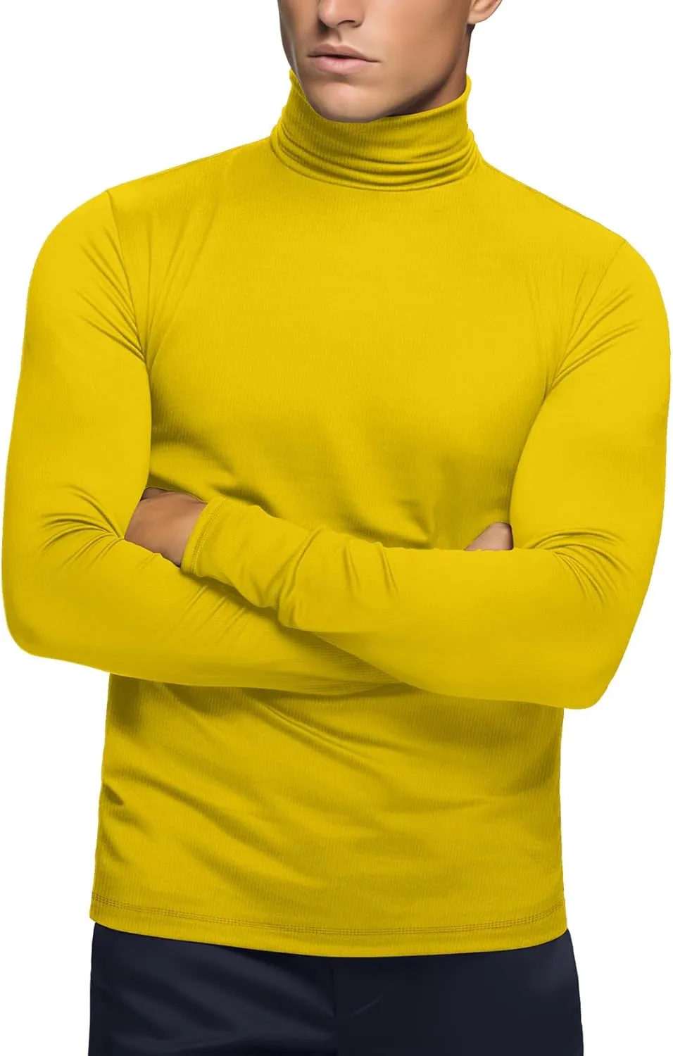 Zengjo Mens Turtleneck Long Sleeve Shirts Thermal Baselayer Tops Soft
